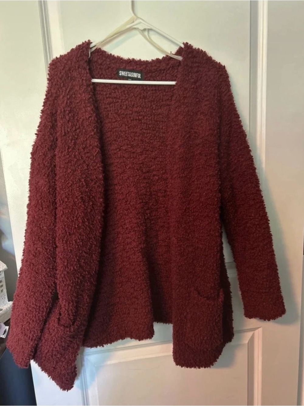 SWEET&SINFUL Teddy Jacket in Burgundy XL Like New